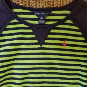 Ralph Lauren Lime and Blue Stripped Top